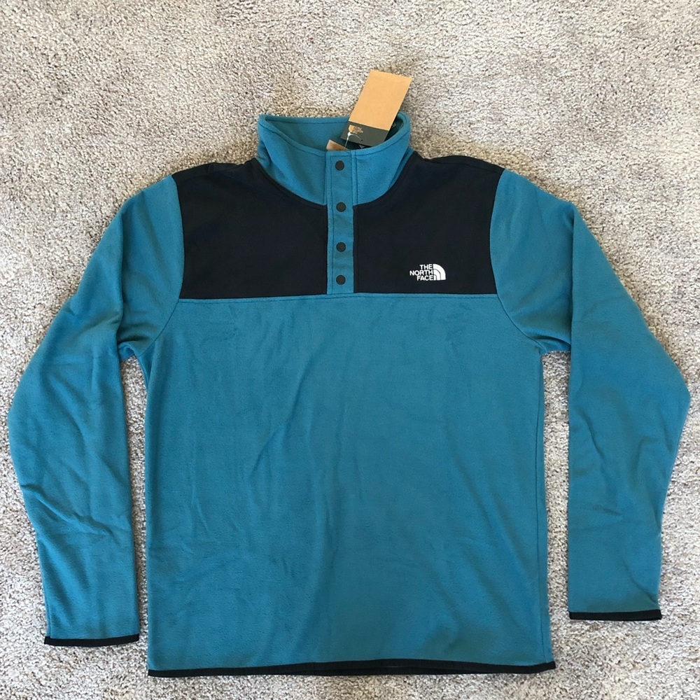 The North Face Men's Polartec Fleece Jacket Blue/Black Long Sleeves Size M